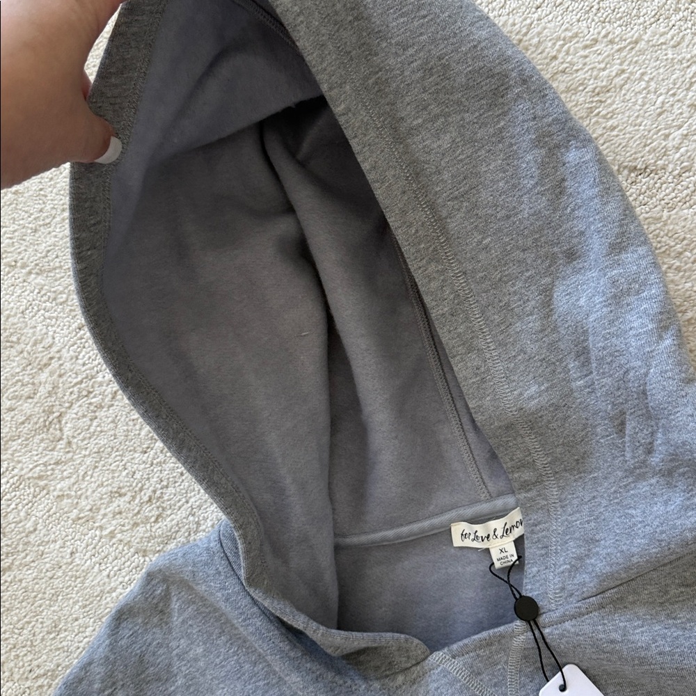 NEW- For Love & Lemons Josie Gray Sweatshirt - Picture 8 of 12
